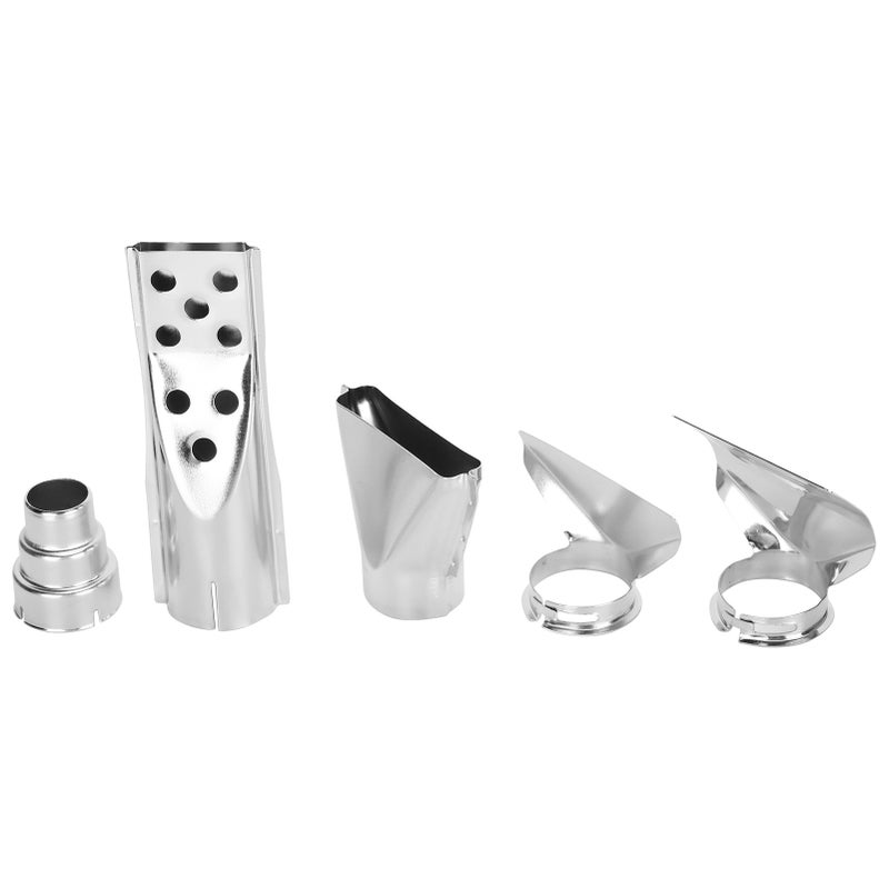5Pcs Heat Gun Nozzle Stainless Flat Round Hole Long Tube Industrial Airbrush Accessories - Image 2