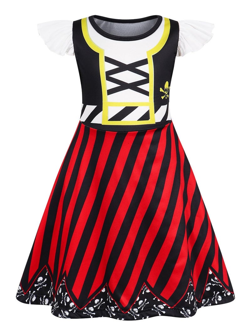 Jurebecia Girls Nightdress Nightgowns Flutter Sleeves Night Gown Sleepwear Pajamas Nightie Dress for Kids Girls 5t Red Black - Image 1