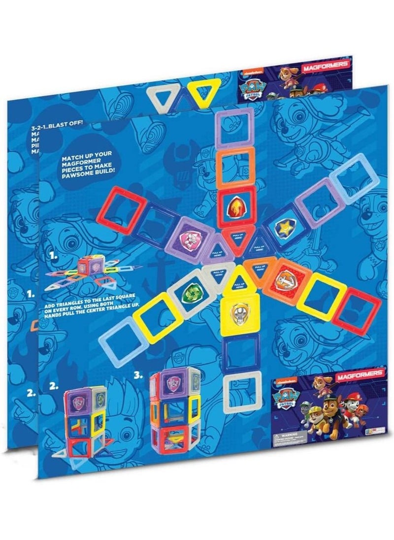 هايلاند - 28 Pcs 3D paw patrol Theme Magnetic Tiles Building Block Set - Image 1