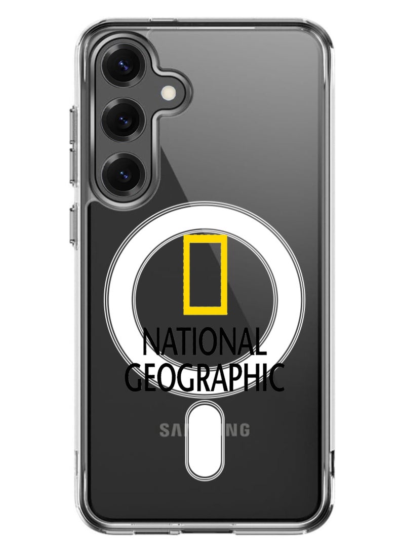 Theodor Magnetic Case for Samsung Galaxy S25 Plus 6.7-inch Compatible with MagSafe Wireless Charging, Shockproof Phone Bumper Cover National Geography - Image 1