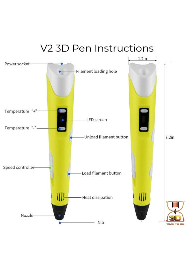 3D Pen for Kids & Adults – Safe & Non-Toxic, LED Light, Easy to Use, Portable Drawing Pen for Art, Crafts, DIY & Educational Projects - Image 3