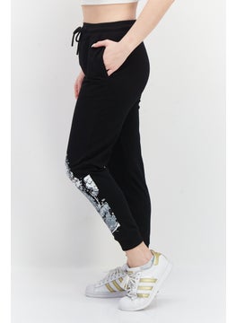 Warner Bros Women Looney Tunes Print Drawstring Jogger Pants, Black  - Image 4