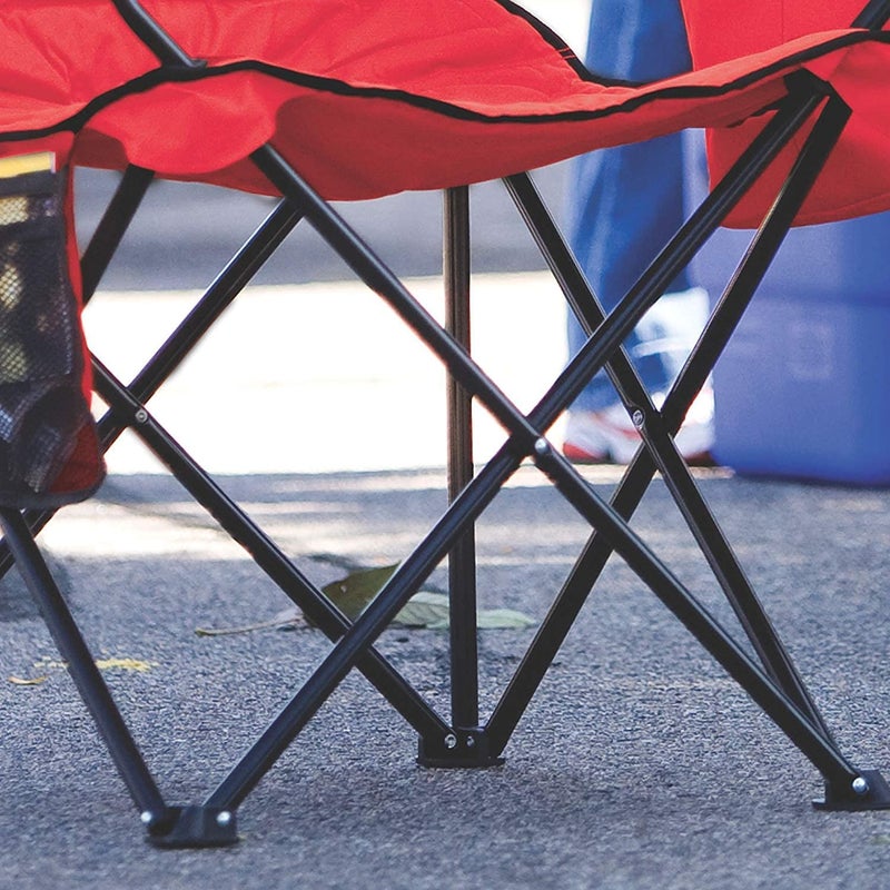 LOMESH Space Saving Collapsible Portable Folding Chair with arm Rest and Cup Holder for Travelling Picnic Outdoor Fishing Hiking CampingFolding Seating Chair for Adults 1 pcs Multicolour - Image 5