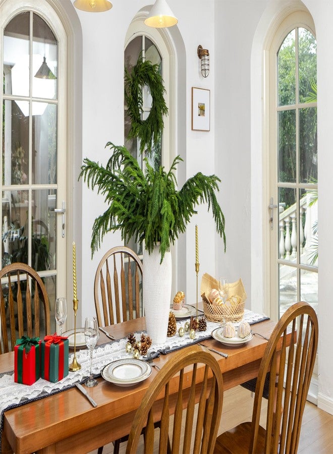 Green Moon 6PCS Norfolk Pine Stems Real Touch, 39” Christmas Greenery Pine Branches Picks for DIY Garland Wreath Home Garden Indoor Outdoor Xmas Christmas Decorations - Image 3