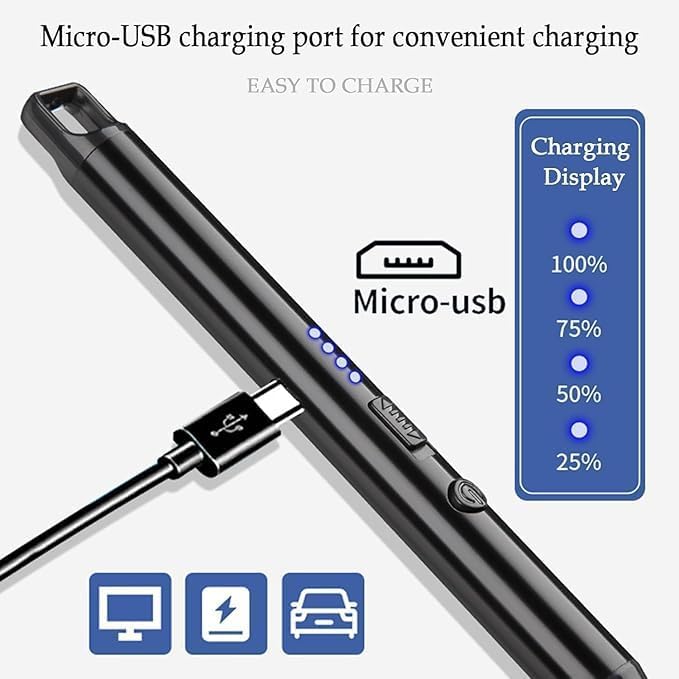 Zepdos Rechargeable Electric Gas Lighter for Kitchen Cooking Gas Stove, 360° Flexible Neck Arc Lighter Plasma Flameless Windproof USB Lighter, BBQ, Camping & Fireworks (Pack of 2) - Image 2