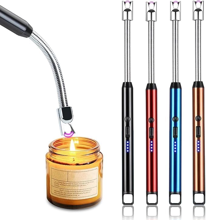 Zepdos Rechargeable Electric Gas Lighter for Kitchen Cooking Gas Stove, 360° Flexible Neck Arc Lighter Plasma Flameless Windproof USB Lighter, BBQ, Camping & Fireworks (Pack of 2) - Image 1