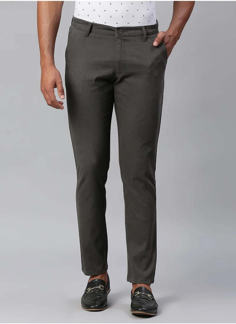 دينيس لينغو Dark Grey Chinos for Men - Tapered Fit, 100% Cotton