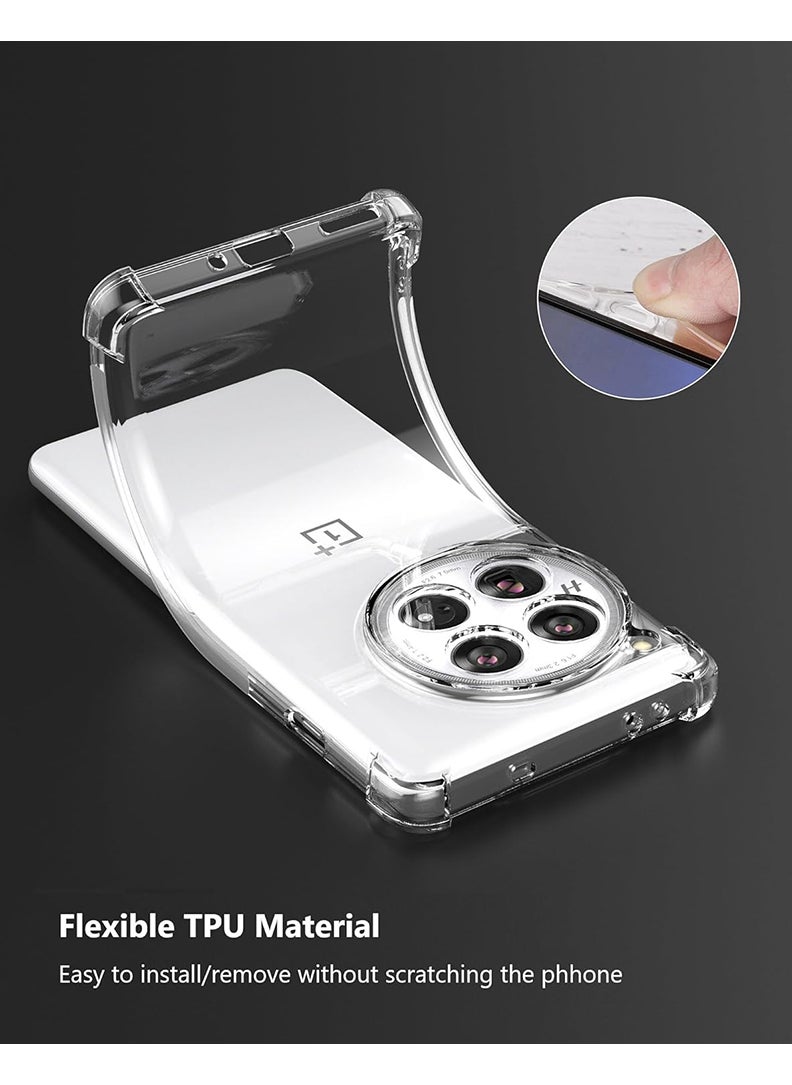 Theodor - OnePlus Ace 3 Pro Clear Case, Shock-Absorption TPU Cell Phone Cover with Reinforced Corners, Soft Flexible & Crystal Clear Protective Bumper Case - Image 1