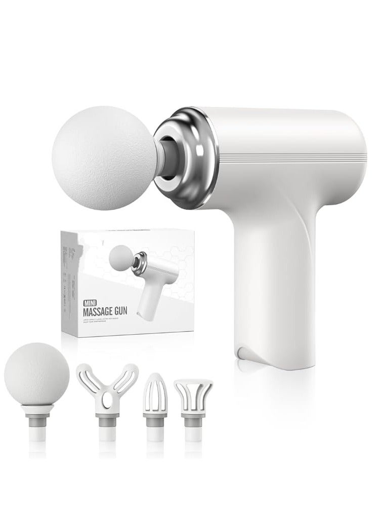 Portable Muscle  Mini Massage Gun for Body Back Neck Shoulder Arms Legs White - Image 1
