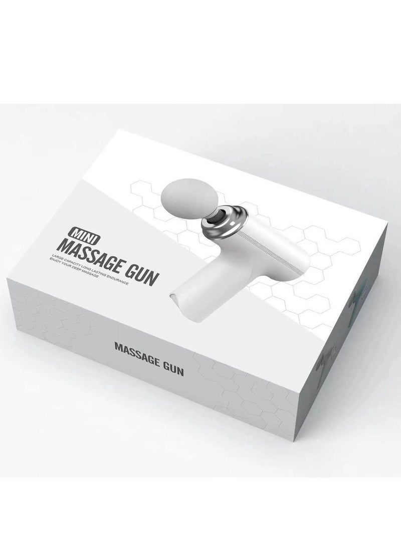Portable Muscle  Mini Massage Gun for Body Back Neck Shoulder Arms Legs White - Image 2