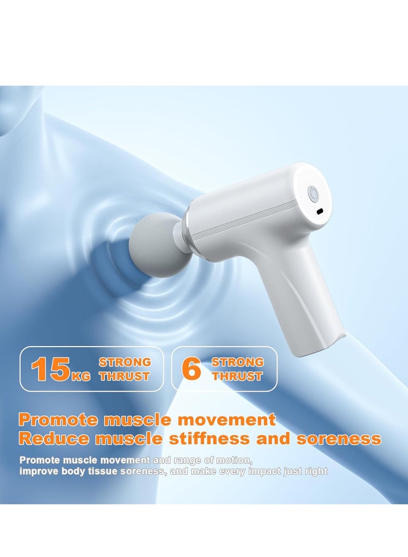 Portable Muscle  Mini Massage Gun for Body Back Neck Shoulder Arms Legs White - Image 4