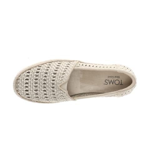 TOMS Womens Valencia Metallic Espadrille Slip On Flats Casual - Gold - Size 7.5 B - Image 4