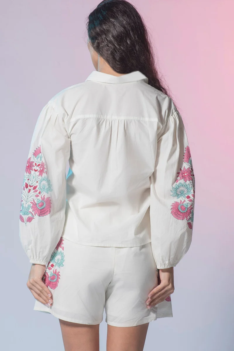 فيرجيو Cotton Jaipur Brunchwear Block Print Long Shirts for Women
