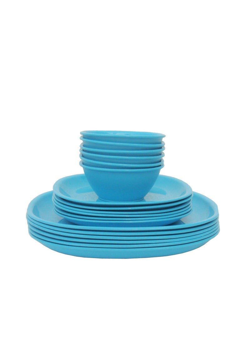 Incrizma Incrizma- 18 Pcs Square Dinner Set Turquoise Blue 