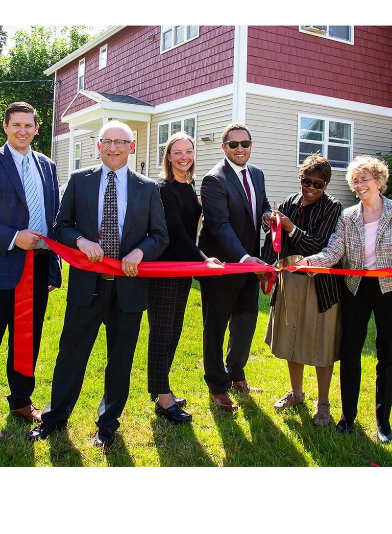 شريط ساتان أحمر عريض 4 إنش × 22 ياردة قماش صلب شريط كبير لمجموعة مراسم القص، افتتاح كبير، وشاح كراسي، زينة طاولات، حلويات شعر، أشرطة سيارات، خياطة، حرف، تغليف هدايا، زينة حفلات زفاف. - Image 4