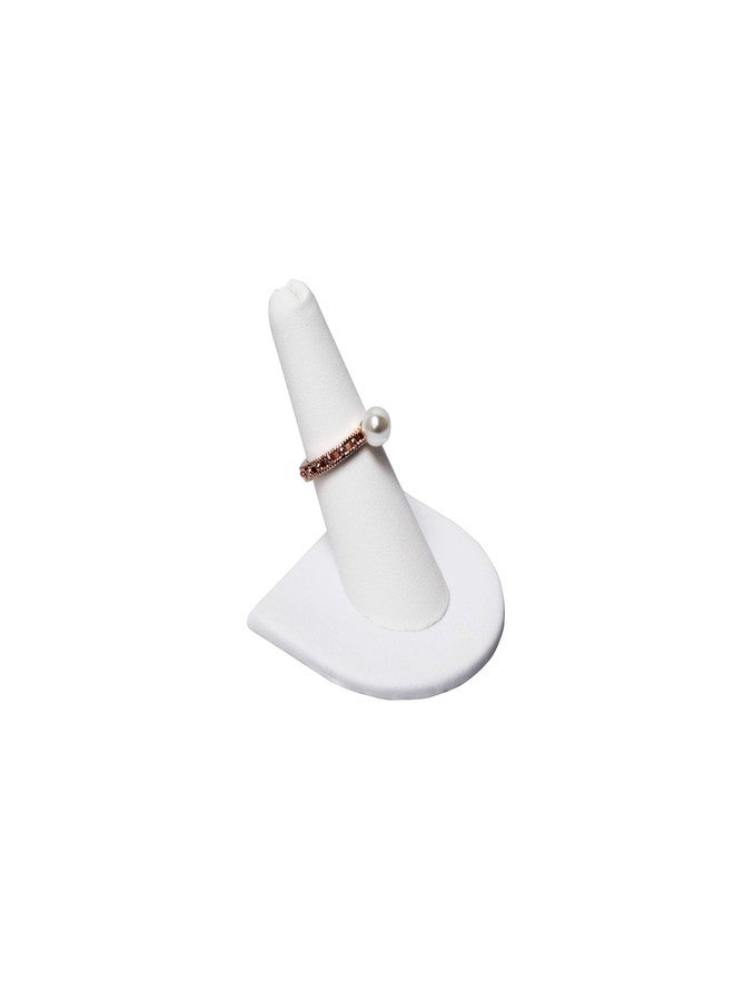 MOOCA 6 Pcs Set Finger Ring Stand Jewelry Display Holder Showcase Ring Display Drawer Leatherette Storage Jewelry Stands for Shows, White Faux Leather - Image 4