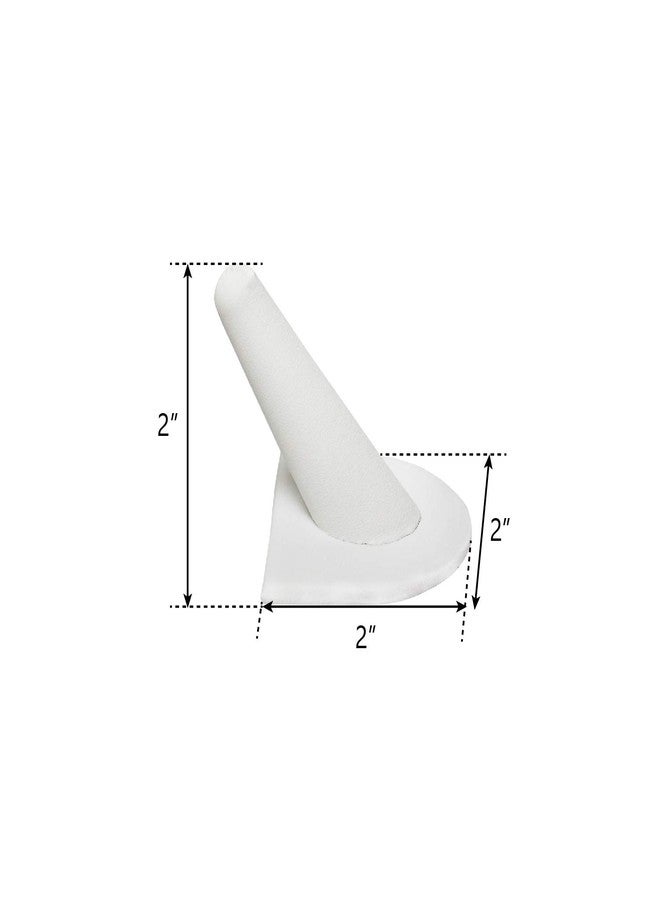 MOOCA 6 Pcs Set Finger Ring Stand Jewelry Display Holder Showcase Ring Display Drawer Leatherette Storage Jewelry Stands for Shows, White Faux Leather - Image 2