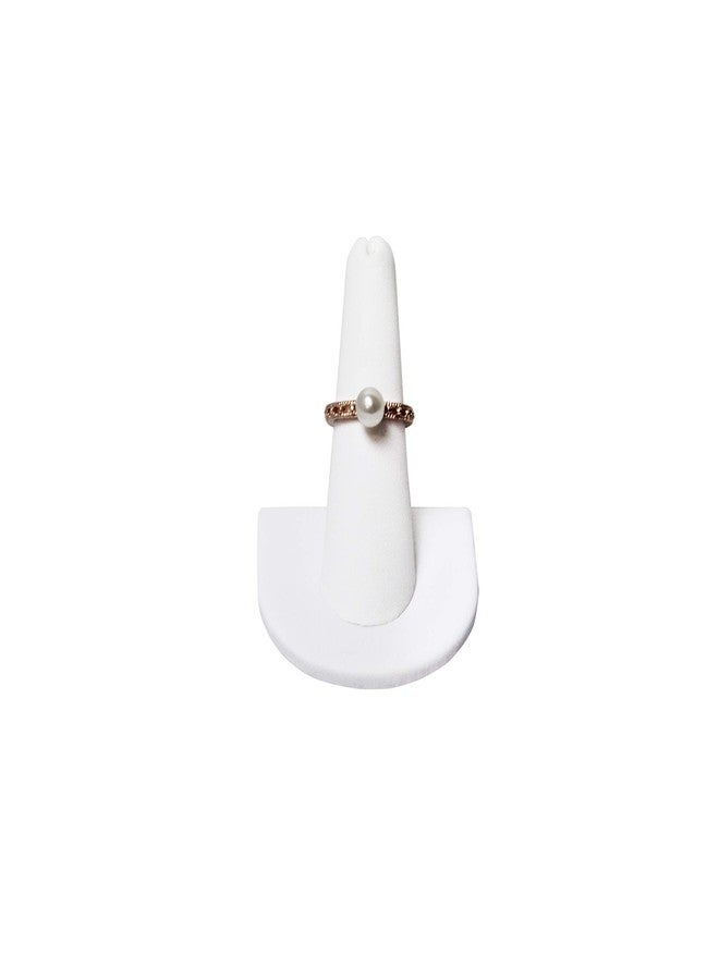 MOOCA 6 Pcs Set Finger Ring Stand Jewelry Display Holder Showcase Ring Display Drawer Leatherette Storage Jewelry Stands for Shows, White Faux Leather - Image 3