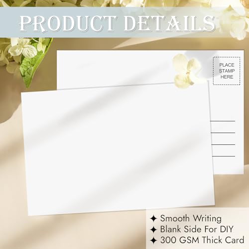 COIDEA Blank Postcards for Mailing, 80 Post Cards for Mailing, 300 GSM White 4 x 6 inches Cardstock Paper Mailable Printable Postcards Bulk for Birthday, Thank You, Business Postcards - Image 4