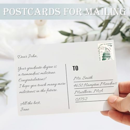 COIDEA Blank Postcards for Mailing, 80 Post Cards for Mailing, 300 GSM White 4 x 6 inches Cardstock Paper Mailable Printable Postcards Bulk for Birthday, Thank You, Business Postcards - Image 5