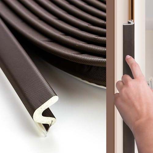 Ravinte Hardware 26FT Weather Stripping Door Seal Strip, Soundproofing V-Shape, Brown, RH2-1MFT8MZS1 - Image 1