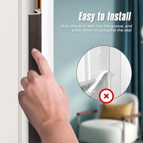 Ravinte Hardware 26FT Weather Stripping Door Seal Strip, Soundproofing V-Shape, Brown, RH2-1MFT8MZS1 - Image 5