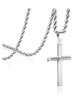 Men's 925 Sterling Silver Cross Pendant, 16-28 Inch