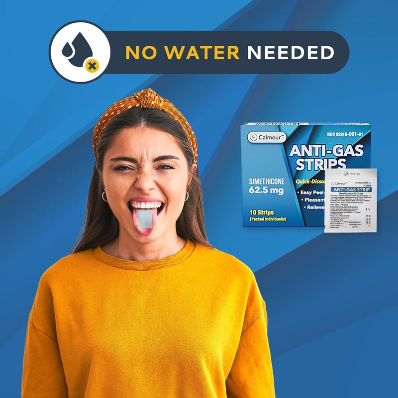 CALMOUR Digestive  Energy Support Bundle  Anti Gas Relief Strips  Vitamin B12 Dissolvable Strips  Fast Bloating Relief  Energy Boost  Simethicone  Methylcobalamin Formula  VeganFriendly - Image 4