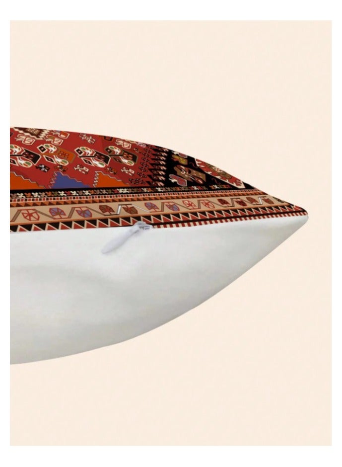 Cushion cover set of 4 pieces, bohemian design, bright and solid colors, size 45 cm x 45 cm, without filling - Image 4