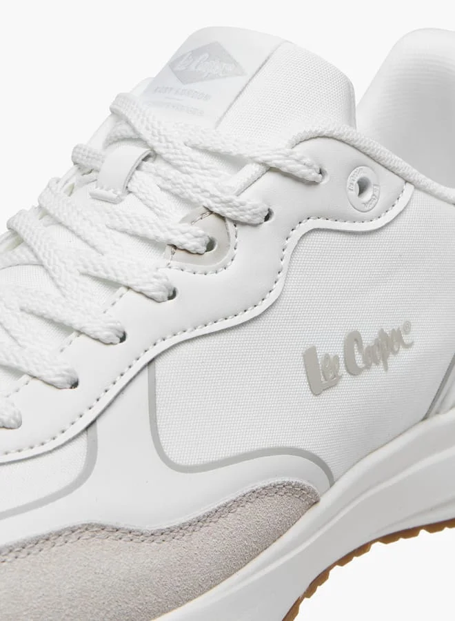 Lee Cooper Men's Logo Detail Sneakers with Lace-Up Closure