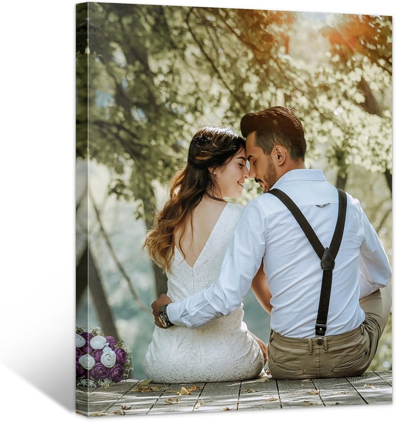 WEGA Custom Canvas Prints with Your Photos (Framed 8X10) Upload Your Image/Photo-Custom Personalized Photo Gifts to Canvas,Wall Art Canvas Printing Gifts for Pets Family Baby Wedding - Image 1