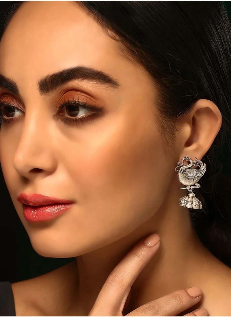 Priyaasi Plated Oxidized Contemporary Drop Earrings