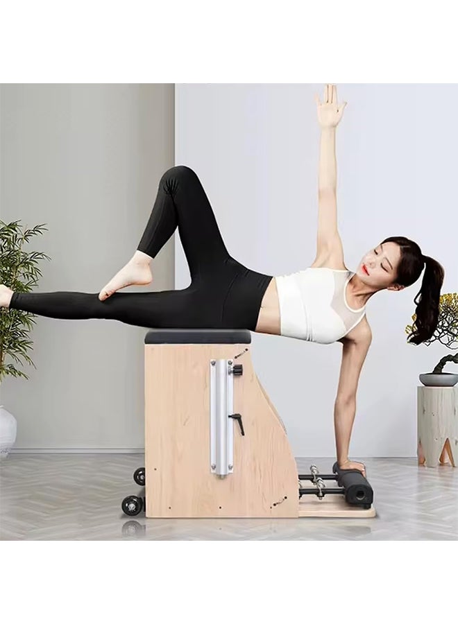 Max Strength Wooden Pilates Stability Chair – Yoga & Fitness Balance Stool for Home & Gym - Image 3