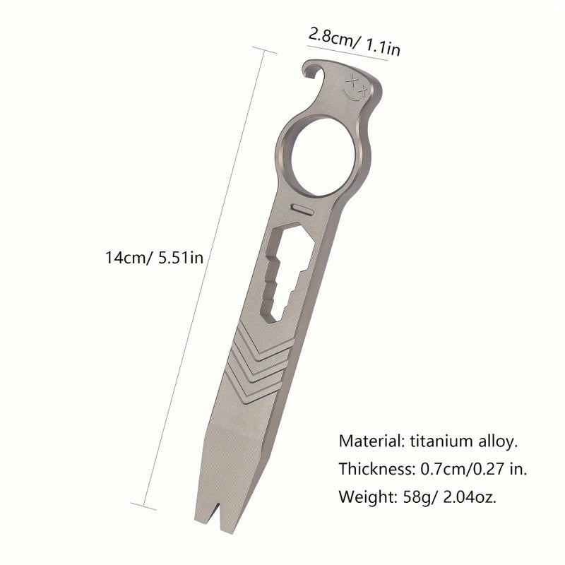 Dark Gray Titanium Alloy Multifunctional EDC Pry Bar Tool With Bottle Opener Utility Gadget For Everyday Carry Without Electricity - Image 1