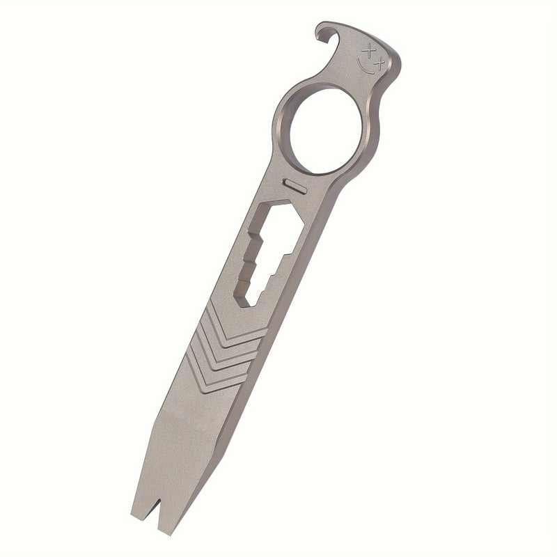 Dark Gray Titanium Alloy Multifunctional EDC Pry Bar Tool With Bottle Opener Utility Gadget For Everyday Carry Without Electricity - Image 2