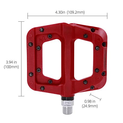 FOOKER MTB Pedals Mountain Bike Pedals 3 Bearing Non-Slip Lightweight Nylon Fiber Bicycle Platform Pedals for BMX MTB 9/16" - Image 5