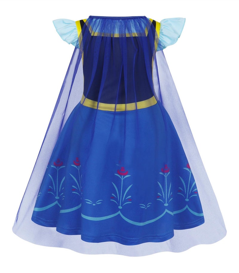 WonderBabe Snow Queen Princess Coronation Bule Costume Fancy Dress for Toddler Little Girls Halloween Christmas Birthday Party size 5-6t - Image 2