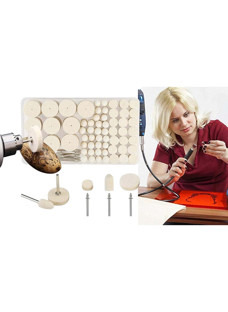 DIY Crafts DIY Crafts Felt Polishing Pad Wheel Point 1 Pc Mandrel Kit Accessory Set for Dremel and Compatible 35 Pcs Kit, Only 4 Type Felt Pad Cone 1 Mandrel) Do it YourSelf  - Image 3