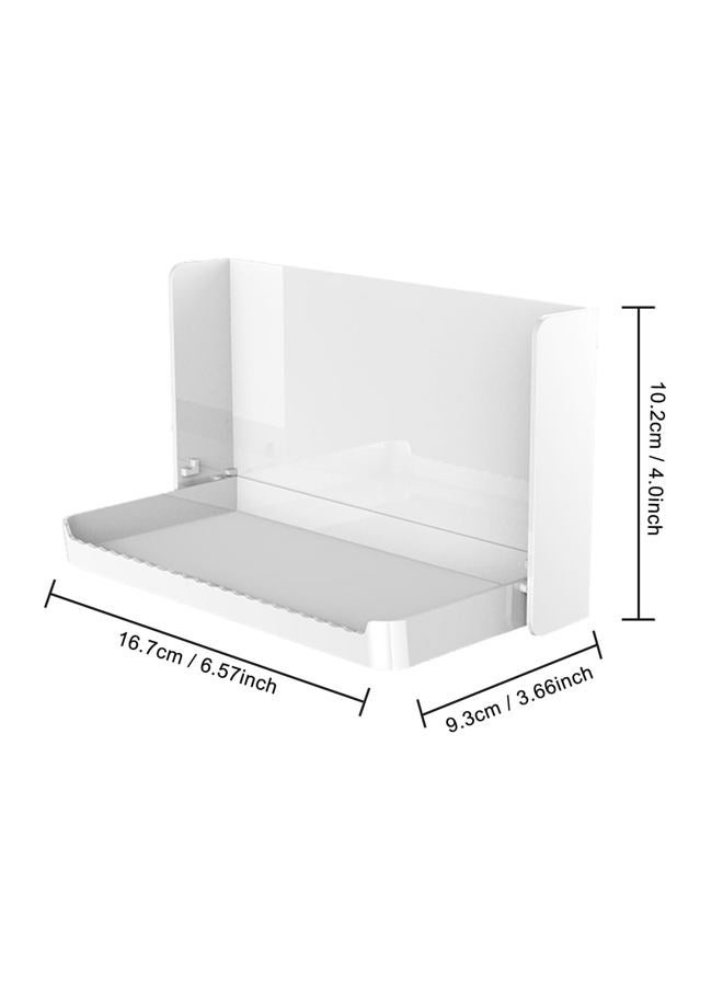 MONOSUGO Small Floating Shelf for Wall, Foldable Bathroom Shelf Wall Mount, Bedside Shelf for Phone, Remote, Earphone, Adhesive Shelf for Bathroom, Bedroom, Office, Living Room, White - Image 2