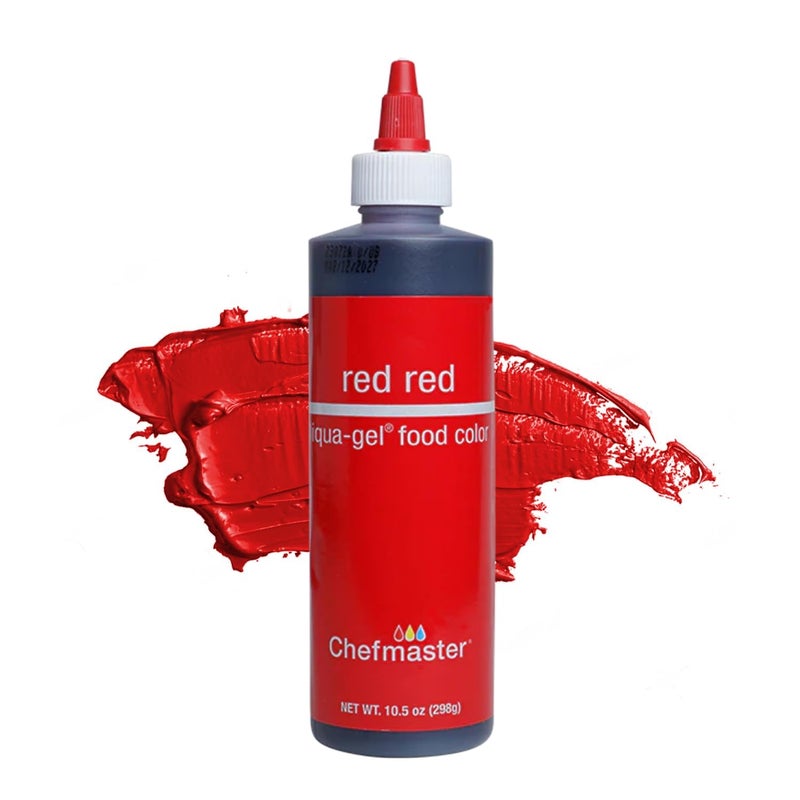 Chefmaster Red Red LiquaGel Food Coloring Vibrant Color ProfessionalGrade Dye for Icing Frosting Fondant Baking Decorating FadeResistant EasytoUse Made in USA 105 oz
