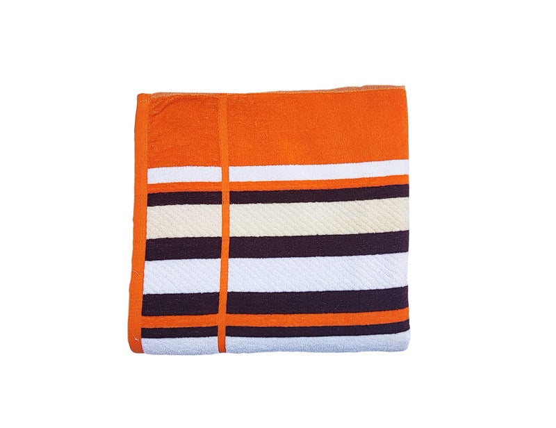 Space Fly 100% Cotton Super Absorbent Towels, Striped Design, Bath Towels for Regular Use Multi Color Set of 1. - Image 3