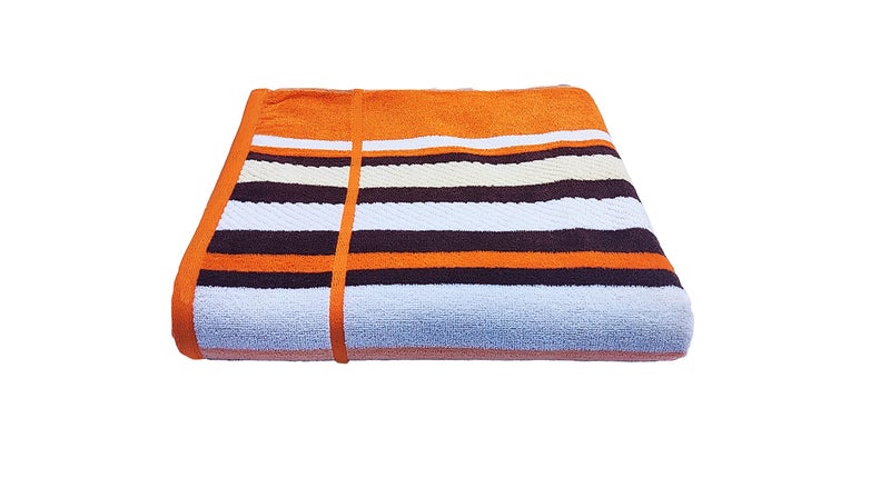 Space Fly 100% Cotton Super Absorbent Towels, Striped Design, Bath Towels for Regular Use Multi Color Set of 1. - Image 2