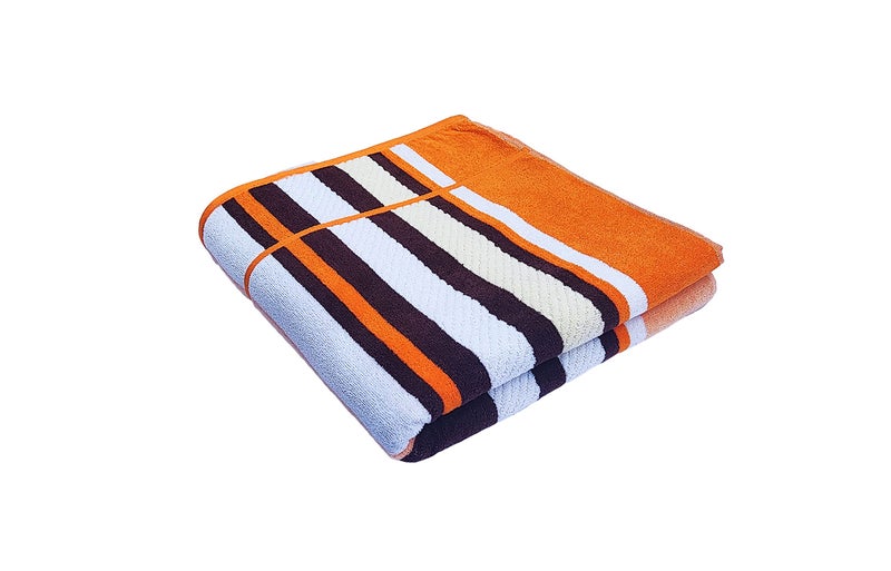 Space Fly 100% Cotton Super Absorbent Towels, Striped Design, Bath Towels for Regular Use Multi Color Set of 1. - Image 1