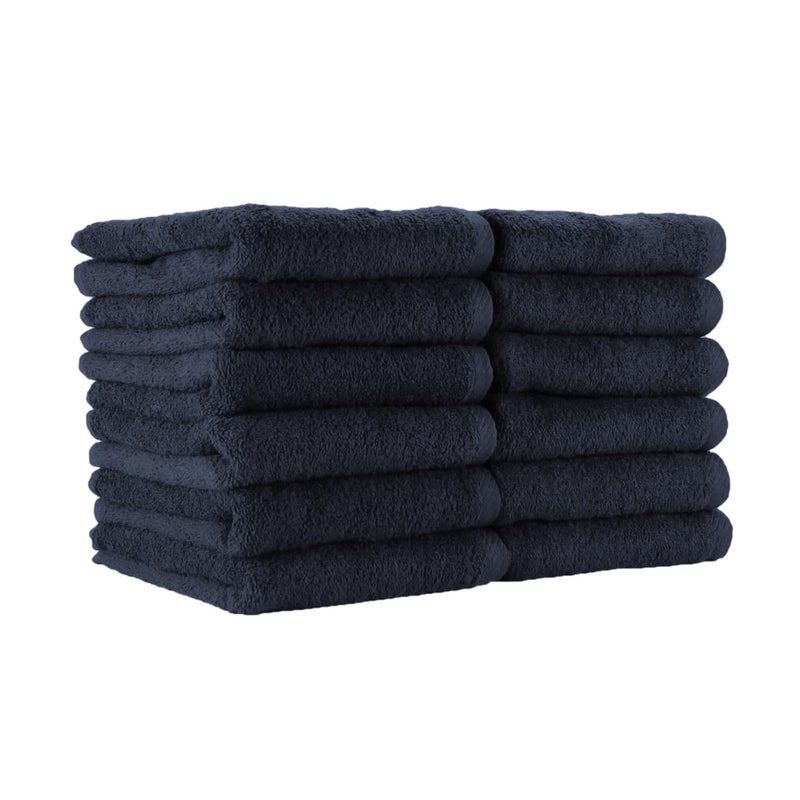 Arkwright Bleach Proof Salon Towels  Pack of 12  Highly Absorbent 100 Cotton Quick Dry Spa Face Towel for Hair Stylist Barber Pedicure and Esthetician 16 x 27 in Navy