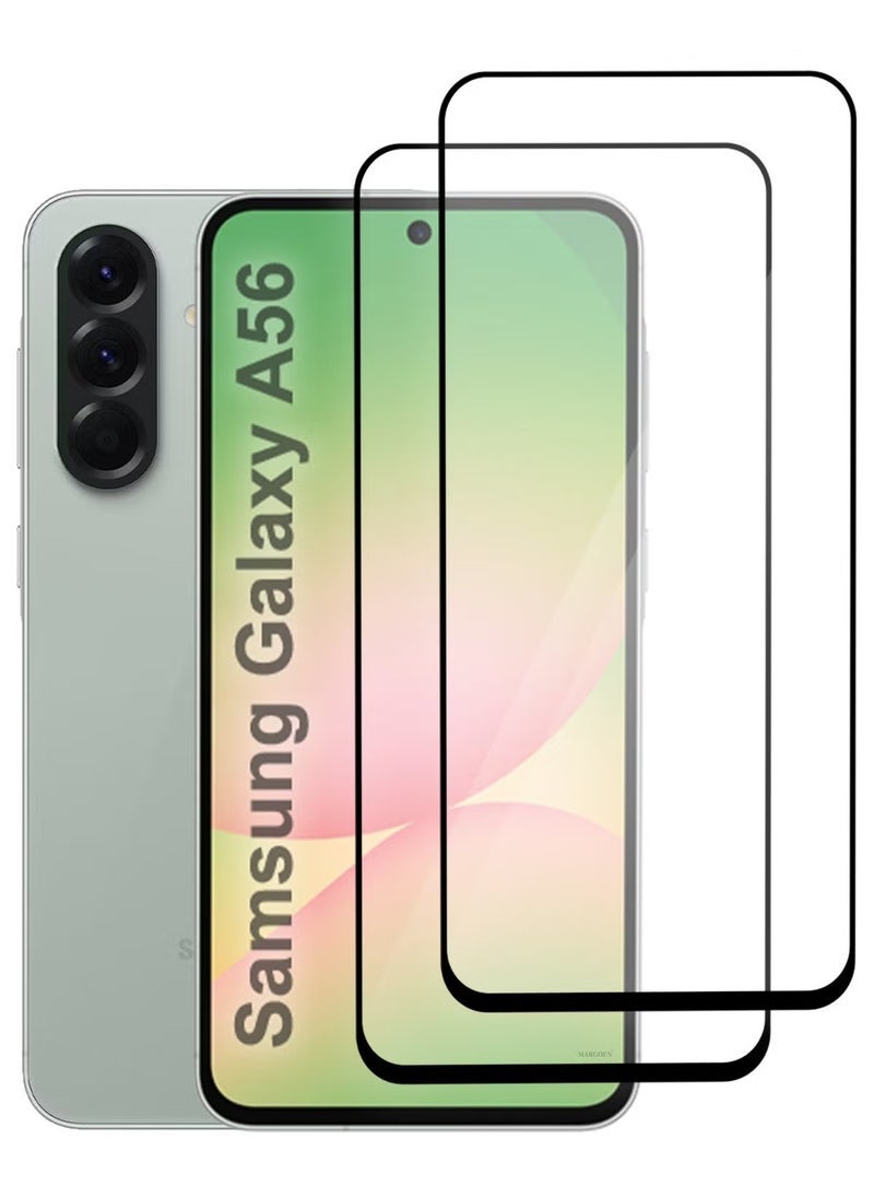 TIGER Samsung Galaxy A56 Screen Protector Full Coverage 9H Tempered Glass 2-Pack HD Clarity Anti-Fingerprint Edge-to-Edge Fit For Samsung Galaxy A56 6.7-inch - Image 1