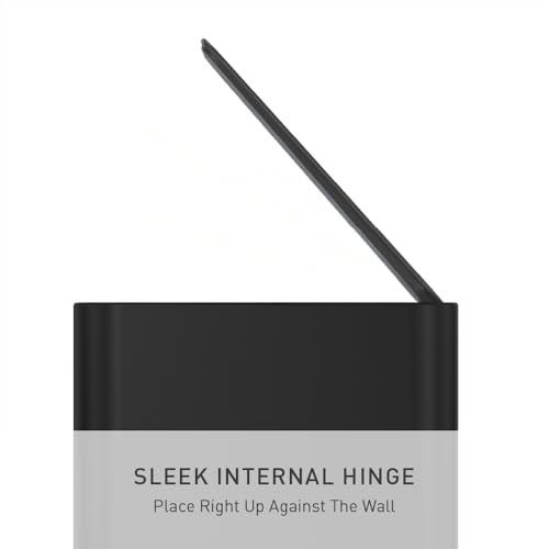 simplehuman Slim Step Can, 5L / 1.3 Gallon Compact Bathroom Trash Can, Liner Pocket®, Sleek Internal Hinge, 150,000-Step All-Steel Pedal, Lid Shox® Silent Close, Matte Black Steel - Image 5