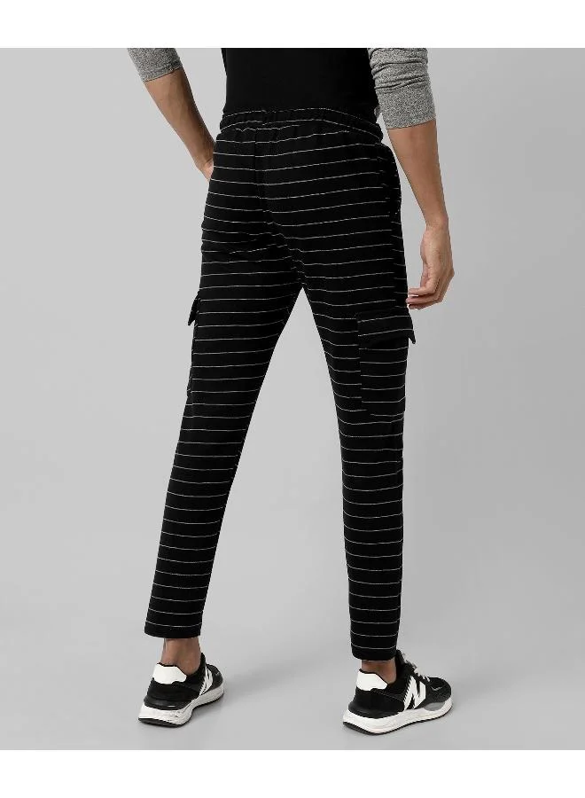 CAHOOT  Men's Black Striped Regular Fit Trackpants for Men | Best Price UAE