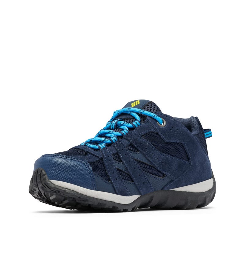 Columbia Unisex Child Youth Redmond Waterproof Hiking Shoe, Collegiate Navy, Laser Lemon - Image 2