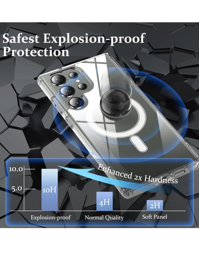 Raxoom Case Compatible with Samsung Galaxy S23 Ultra Magnetic Case 6.8-Inch (2023) Shock Absorption Anti-Scratch Slim Thin Hard Back Crystal Cover - Image 4