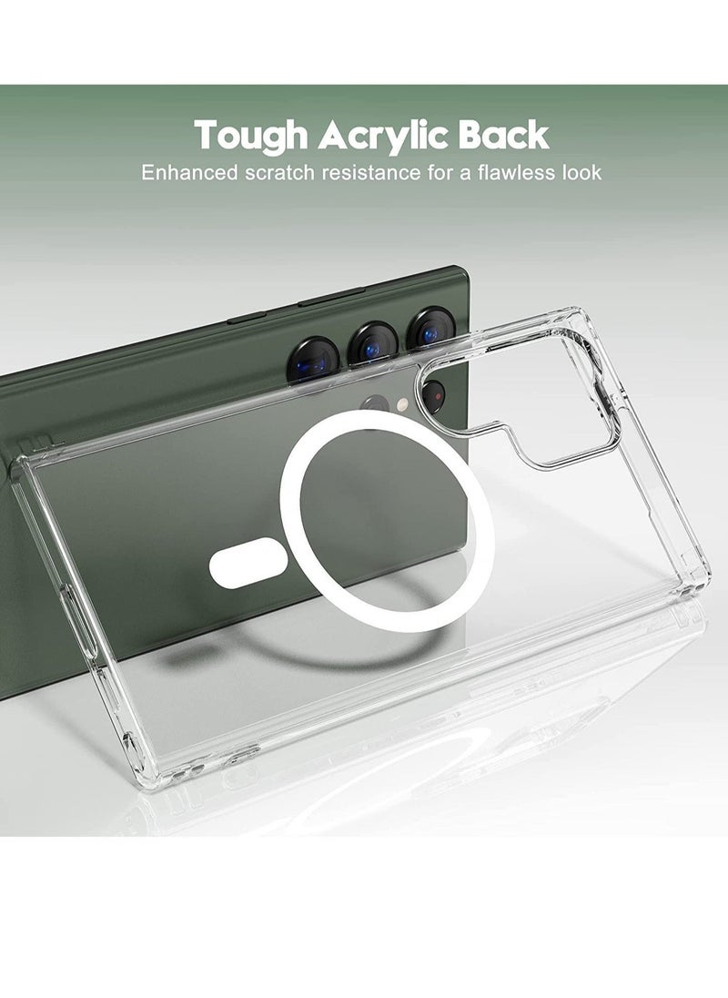 Raxoom Case Compatible with Samsung Galaxy S23 Ultra Magnetic Case 6.8-Inch (2023) Shock Absorption Anti-Scratch Slim Thin Hard Back Crystal Cover - Image 3